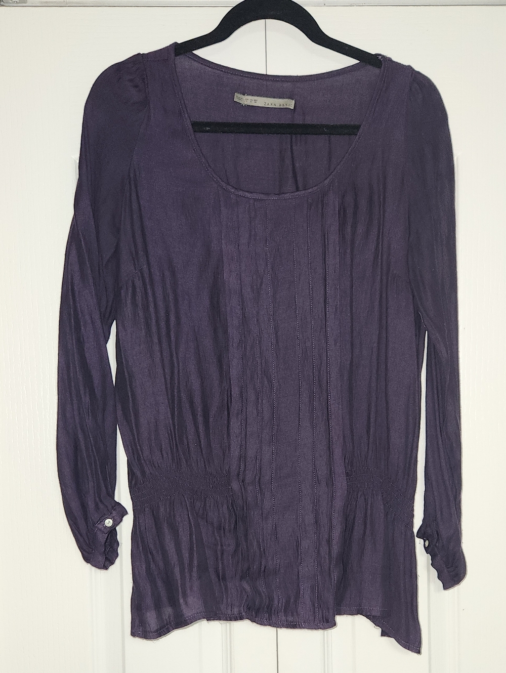 Zara Dark Purple (Plum) Long-Sleeve Scoop Neck Tunic